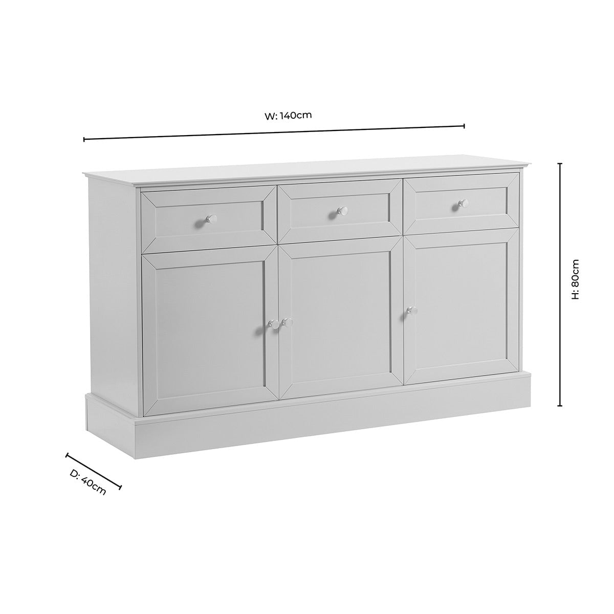 Dusk Grade B Ruby Light Wood 3 Door Sideboard with Drawers RRP £289