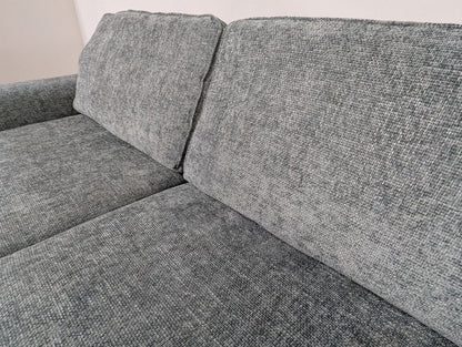  Oak Furnitureland Grade B Melbourne Enzo Duck Egg Fabric 4 Seater Sofa RRP £1249