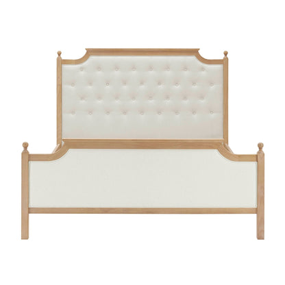 Dusk Luxor Grade B Cream Linen Double Bed Frame RRP £429