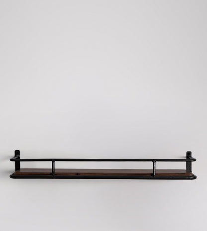 SWO-CCG-03125 Grade-B Swoon Connaught Floating Shelf, Dark Brown Acacia & Charcoal RRP £119.00