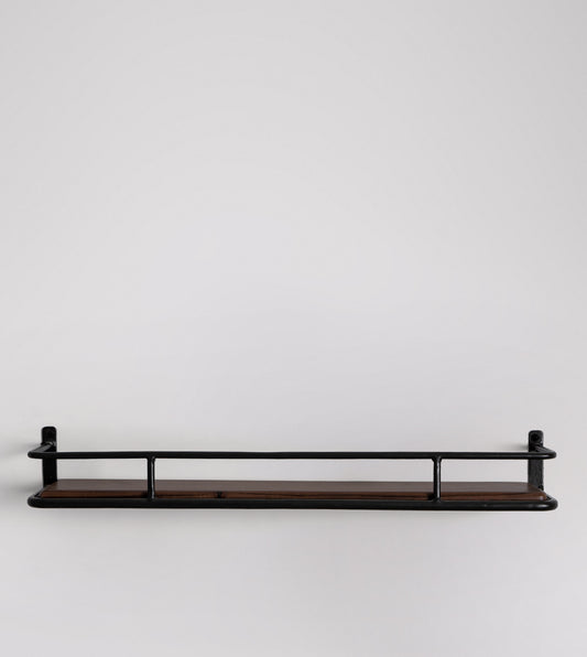 SWO-CCG-03125 Grade-B Swoon Connaught Floating Shelf, Dark Brown Acacia & Charcoal RRP £119.00