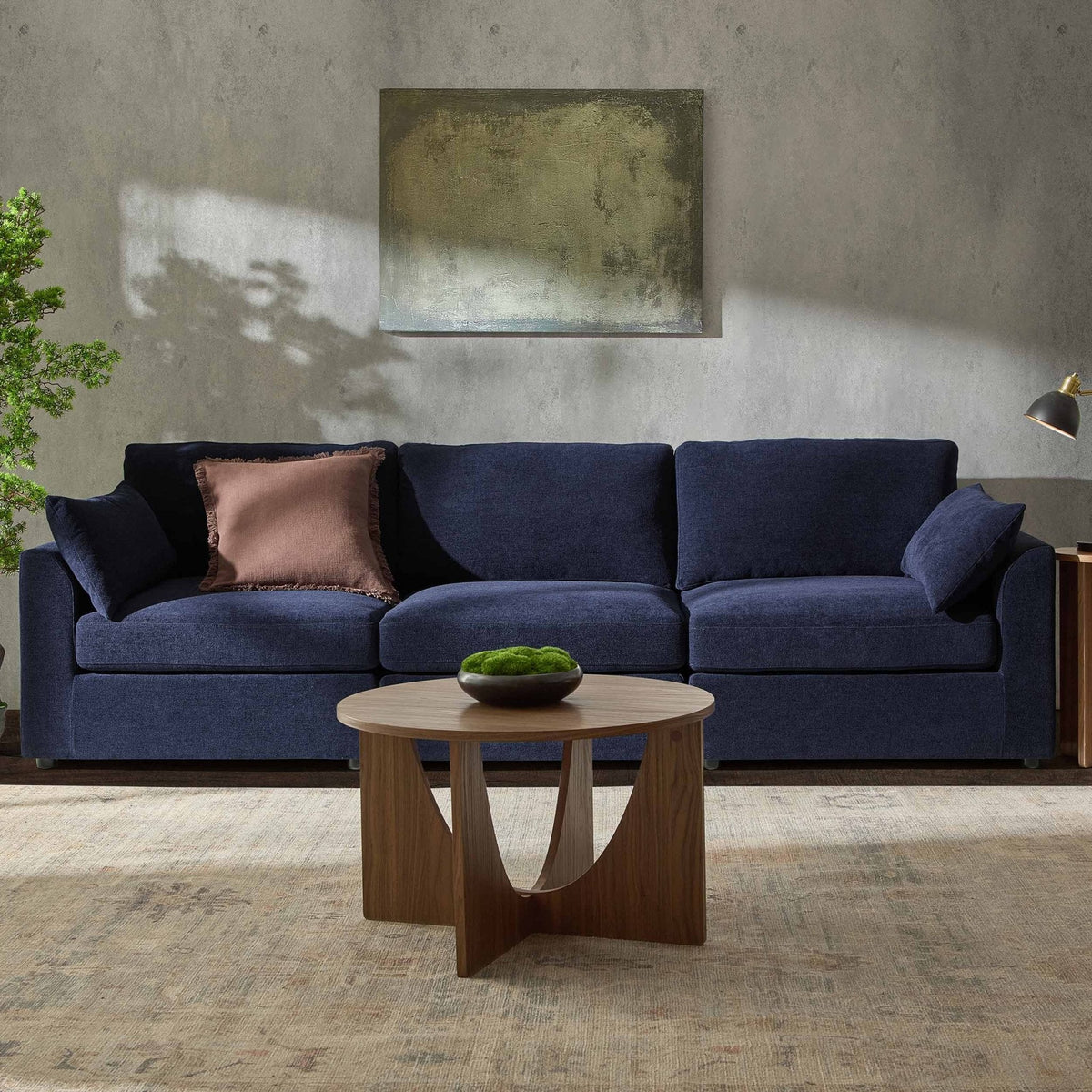 Dusk Miami Grade B Chenille Navy 3 Seater Sofa RRP £749