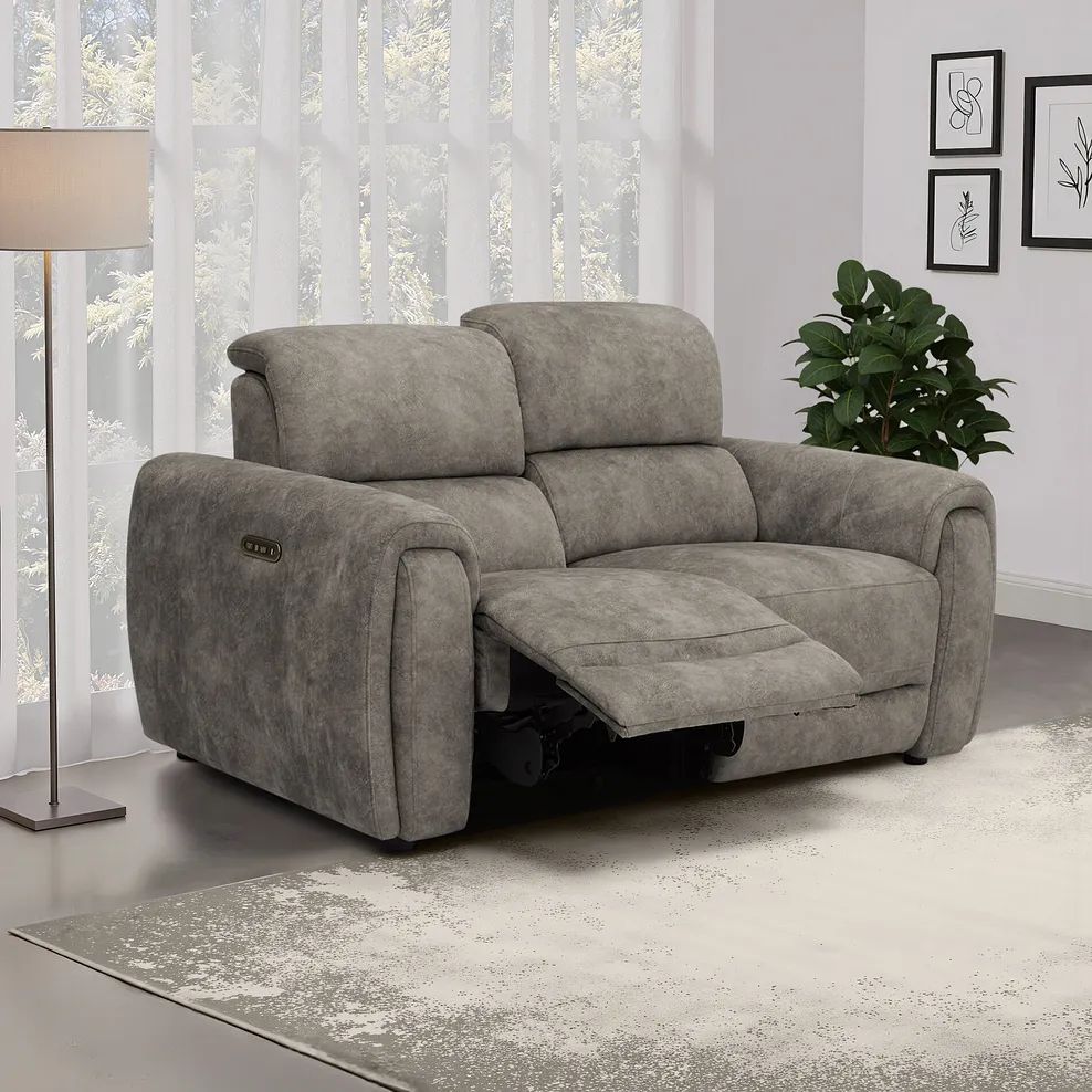 Oak Furnitureland Grade B Arabella Marble Mink 2 Seater Electric Recliner Sofa RRP £1399