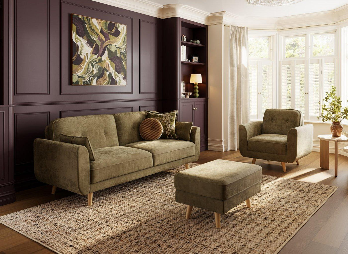 DRE-FUR-00340 Grade-C0 Dreams Ballymena Footstool in Moss RRP £199.00
