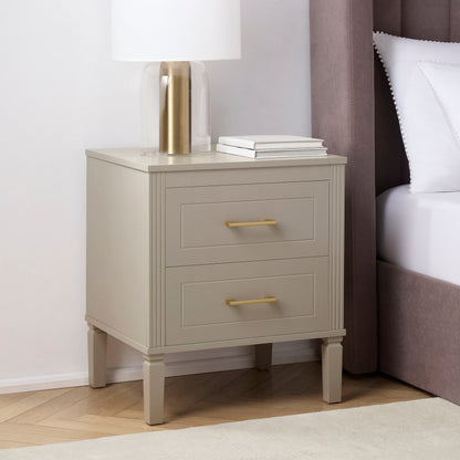 DUS-CC2-04833 Grade-B Dusk Sienna 2 Drawer Bedside Table - Taupe RRP £99.00