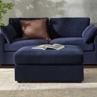 DUS-CC2-02721 Grade-B Dusk Miami Pouffe - Chenille Navy RRP £199.00