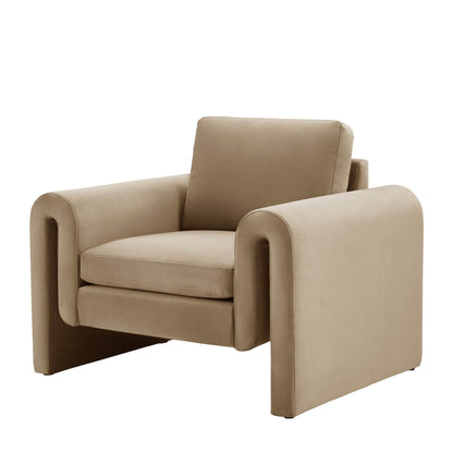 Dusk Grade B Marseille Latte Velvet Armchair RRP £259
