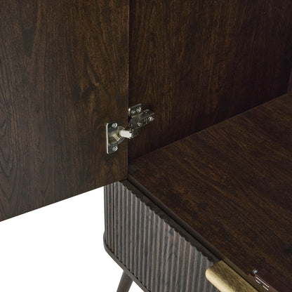 Dusk Hattie Grade B Walnut Effect 2 Door Double Wardrobe with Drawer RRP £339