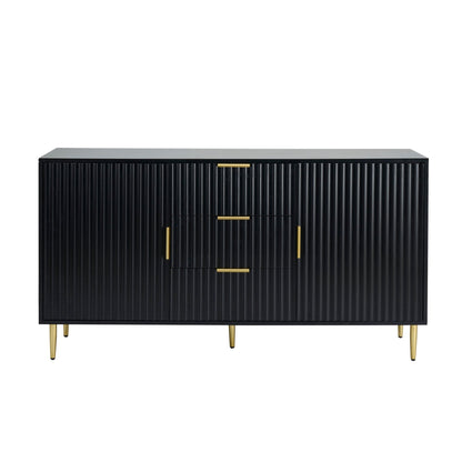 Dusk Evie Grade B Black & Gold Effect Sideboard with Drawers RRP £269
