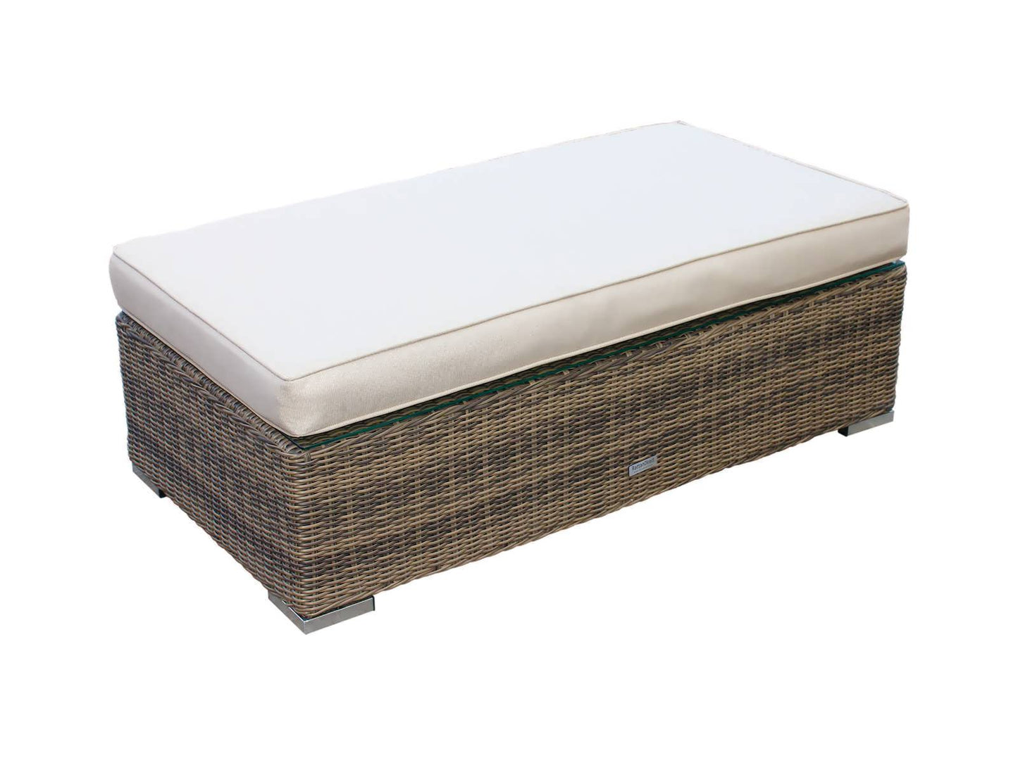 Rattan Direct Grade A Monaco Truffle Brown Left Arm Day Bed Sofa & Ottoman RRP £488
