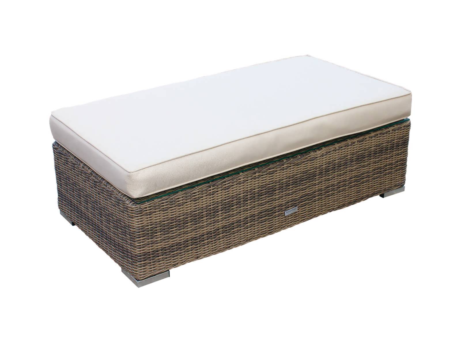 Rattan Direct Grade A Monaco Truffle Brown Left Arm Day Bed Sofa & Ottoman RRP £488
