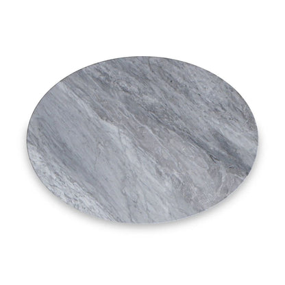 ROS-OUT-00894 Grade-B Roseland Furniture Pimlico Marble Oval C Side Table with Grey Frame RRP £110.00