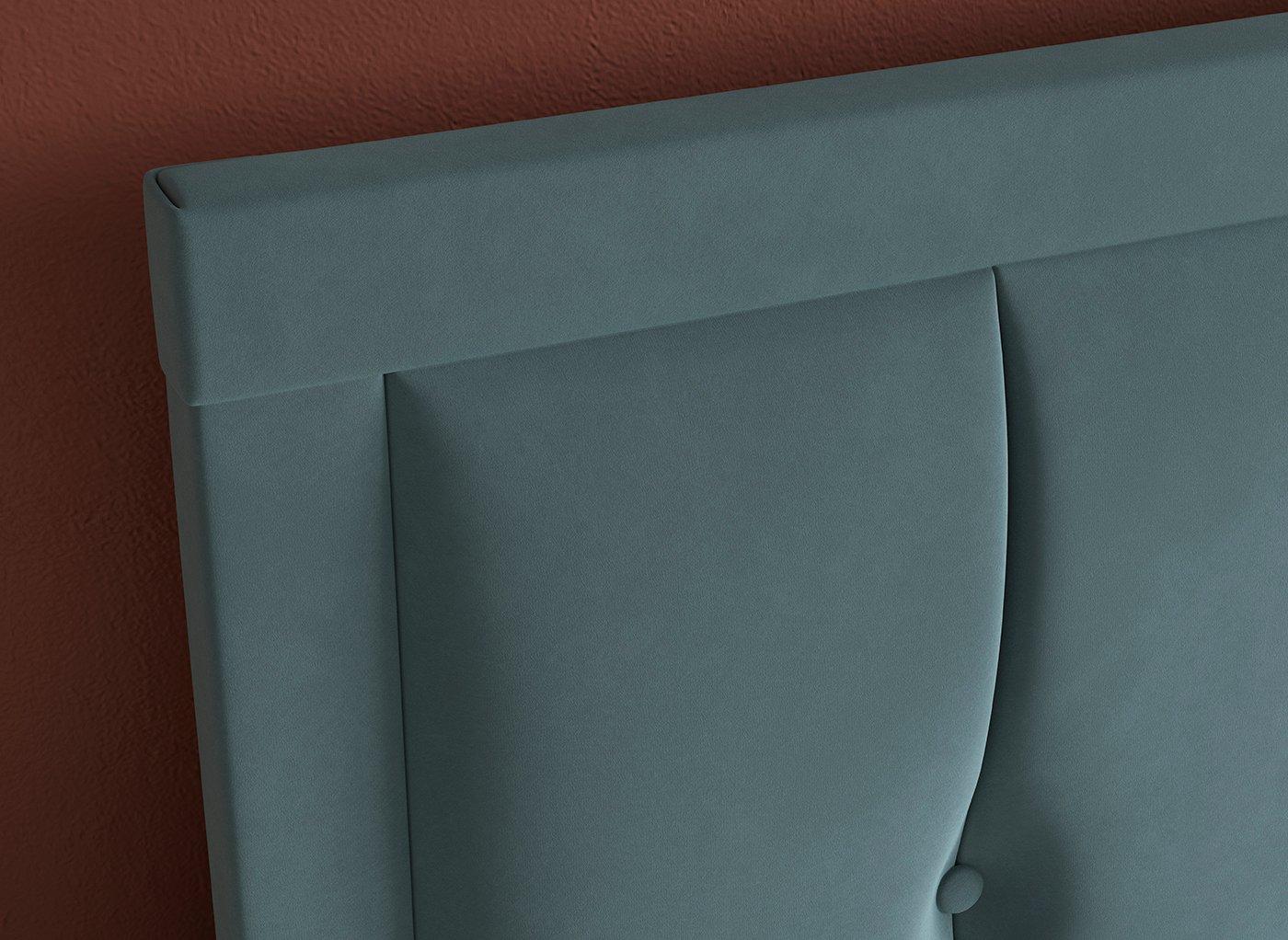 DRE-BED-00225 Grade-B Dreams Dream Team Malham Super King Headboard Full Height Velveteen Aqua RRP £479.00