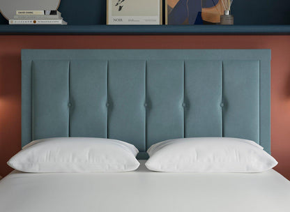 DRE-BED-00225 Grade-B Dreams Dream Team Malham Super King Headboard Full Height Velveteen Aqua RRP £479.00
