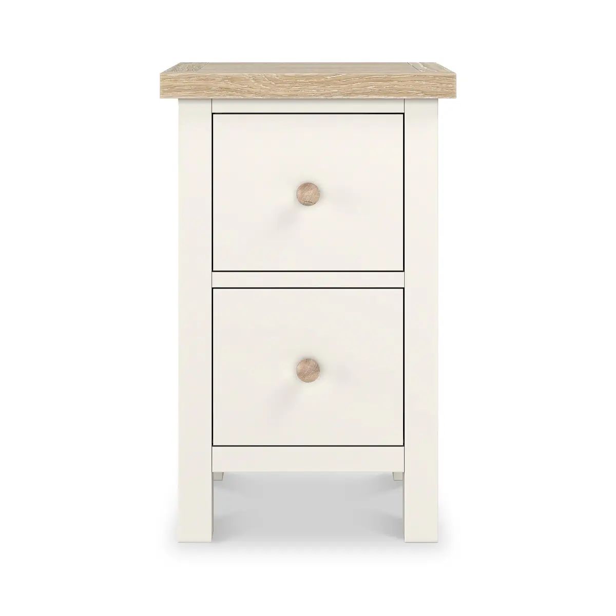 ROS-OUT-00502 Grade-C1 Roseland Furniture Farro Coconut White & Oak Slim Bedside Table RRP £94.95