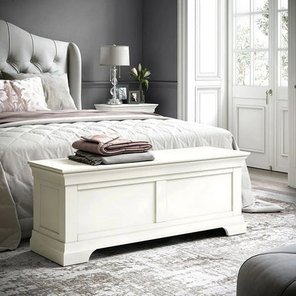 ROS-OUT-00945 Grade-B Roseland Furniture Colette Cream Blanket Box RRP £230.00
