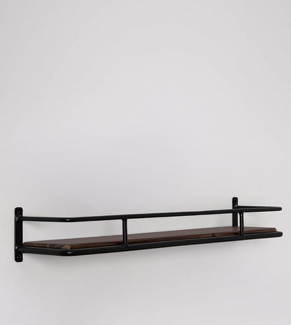 SWO-CCG-03125 Grade-B Swoon Connaught Floating Shelf, Dark Brown Acacia & Charcoal RRP £119.00