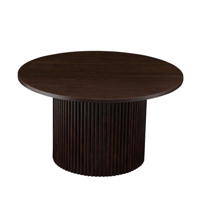 DUS-CC2-04895 Grade-BER Dusk Dusk Hattie Round Pedestal Coffee Table in Walnut RRP £189.00