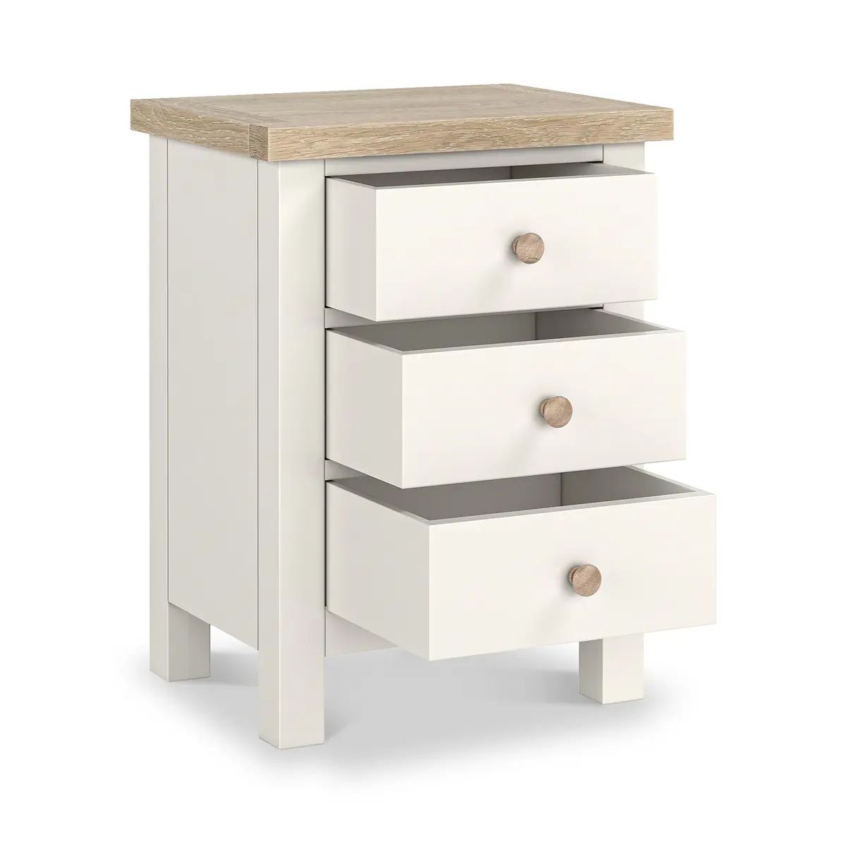 ROS-OUT-01073 Grade-B Roseland Furniture Farro Two Tone 3 Drawer Bedside RRP £109.95
