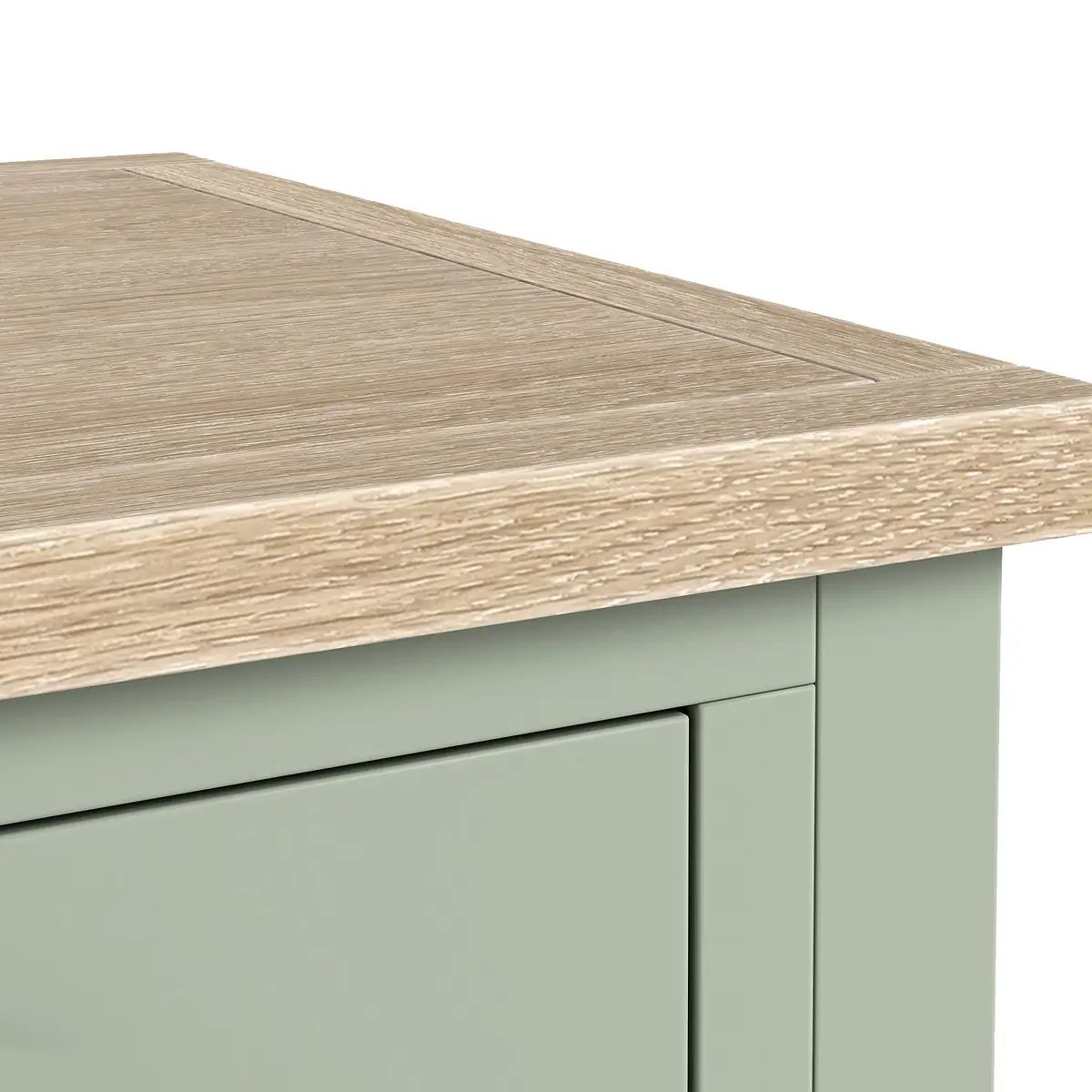 ROS-OUT-00725 Grade-B Roseland Furniture Farro Washed Oak & Sage 3 Drawer Bedside Table RRP £109.00