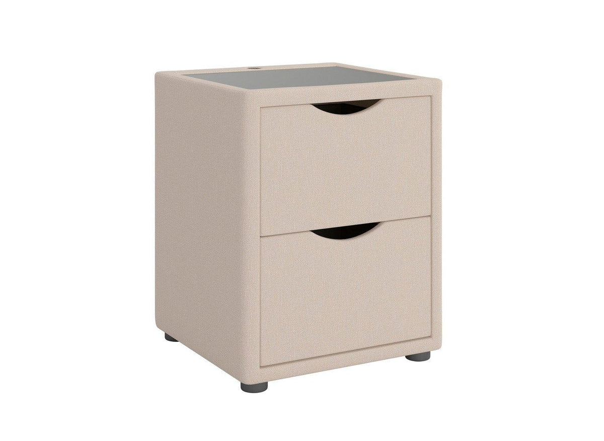 DRE-FUR-00365 Grade-C0 Dreams Lucia/Wilson Bedside Table Upholstered Woven Grey RRP £129.00