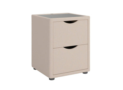 DRE-FUR-00365 Grade-C0 Dreams Lucia/Wilson Bedside Table Upholstered Woven Grey RRP £129.00