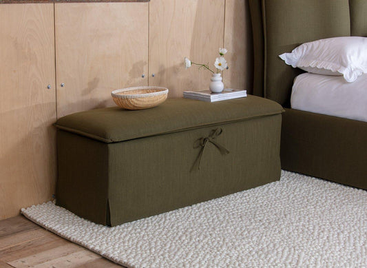 DRE-FUR-00363 Grade-C0 Dreams Pillow Rest Blanket Box Olive RRP £299.00