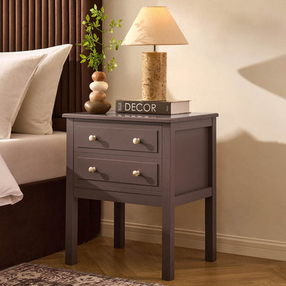 DUS-CC2-05191 Grade-B Dusk Carolina 2 Drawer Bedside Table - Mocha RRP £109.00