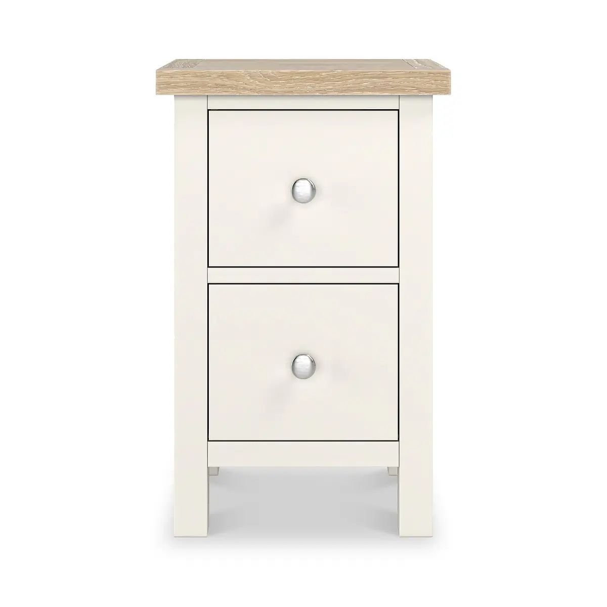 ROS-OUT-00502 Grade-C1 Roseland Furniture Farro Coconut White & Oak Slim Bedside Table RRP £94.95