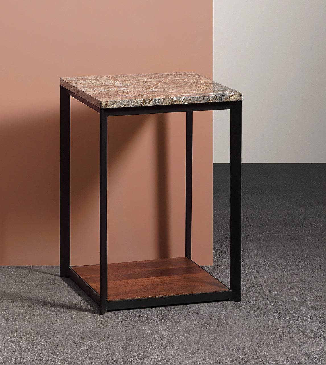 SWO-NEW-02969 Grade-C0 Swoon Swoon Wheeler side table Dark Mango and black RRP £199.00