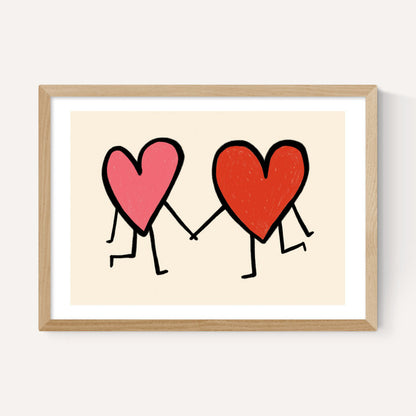 EAS-CCG-00062 Grade-C0 East End Prints East End Prints Heart Holding Hands 40x50 Black Framed Art Print RRP £85.00