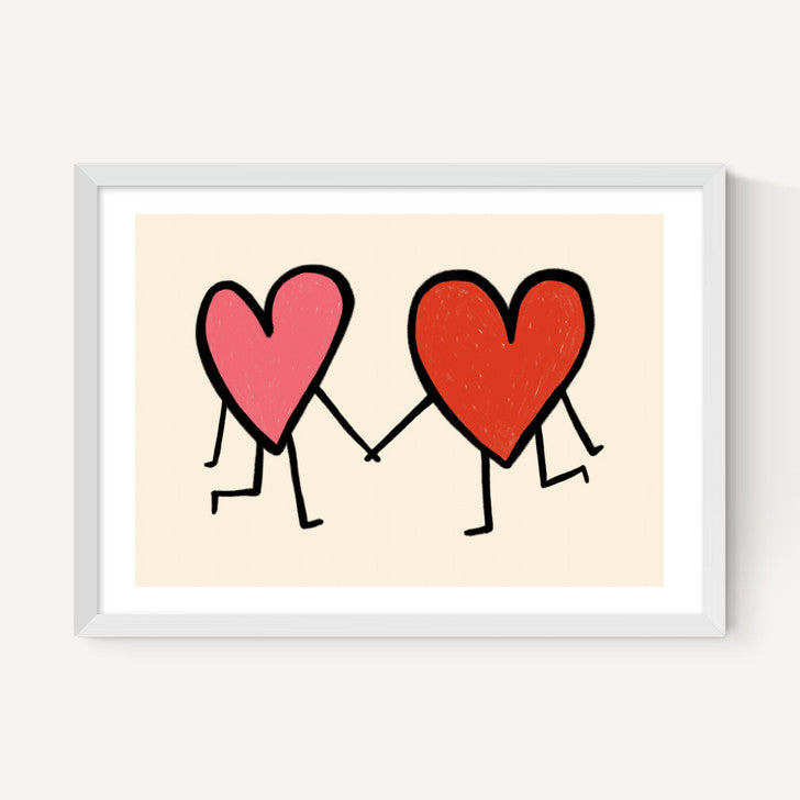 EAS-CCG-00062 Grade-C0 East End Prints East End Prints Heart Holding Hands 40x50 Black Framed Art Print RRP £85.00