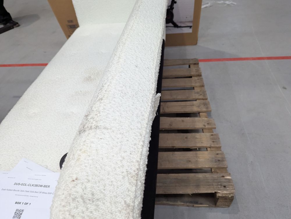 DUS-CC2-01363 Grade-C2 Dusk Hudson Bouclé Click Clack Sofa Bed Off White RRP £339.00