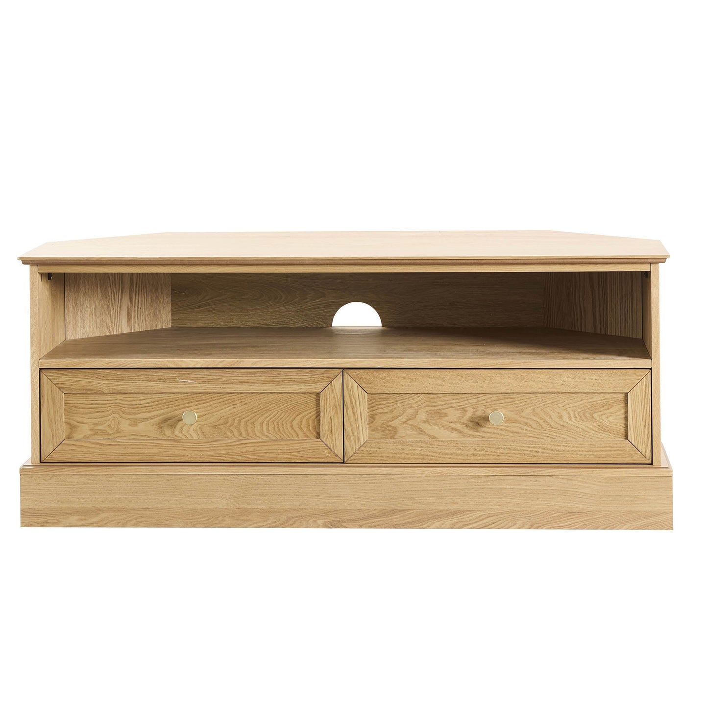 DUS-CC2-07343 Grade-B Dusk Ruby Light Wood Corner TV Unit for TVs up to 55" RRP £159.00