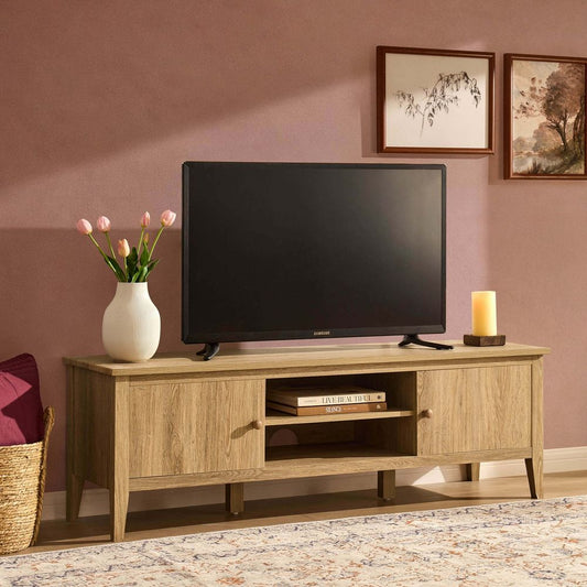 DUS-AUC-03558 Grade-C1 Dusk Nell Tv Unit for TVs up to 60" - Light Wood RRP £149.00