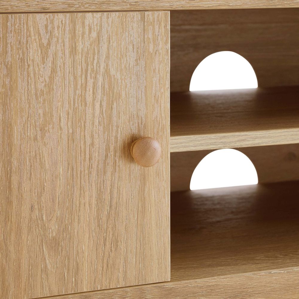 DUS-AUC-03558 Grade-C1 Dusk Nell Tv Unit for TVs up to 60" - Light Wood RRP £149.00