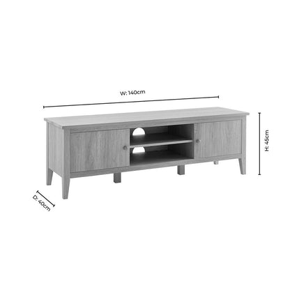 DUS-AUC-03558 Grade-C1 Dusk Nell Tv Unit for TVs up to 60" - Light Wood RRP £149.00