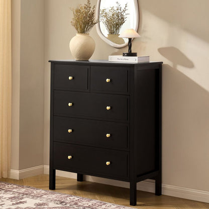 DUS-AUC-03660 Grade-C1 Dusk Carolina 5 Drawer Chest - Black RRP £209.00