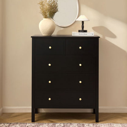 DUS-AUC-03660 Grade-C1 Dusk Carolina 5 Drawer Chest - Black RRP £209.00