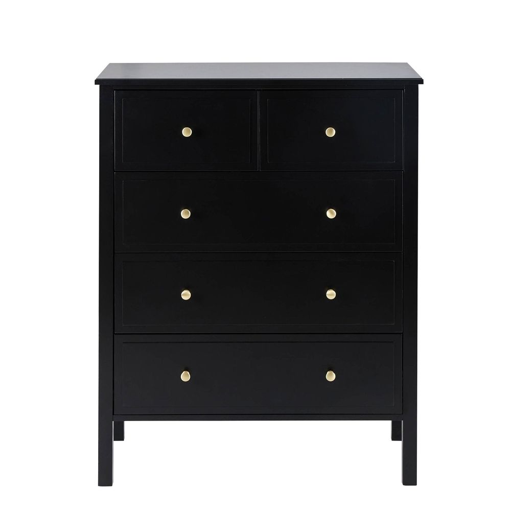 DUS-AUC-03660 Grade-C1 Dusk Carolina 5 Drawer Chest - Black RRP £209.00