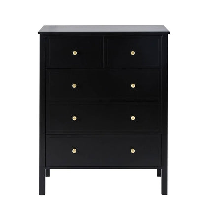 DUS-AUC-03660 Grade-C1 Dusk Carolina 5 Drawer Chest - Black RRP £209.00