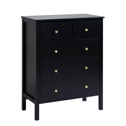 DUS-AUC-03660 Grade-C1 Dusk Carolina 5 Drawer Chest - Black RRP £209.00