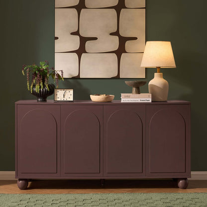 DUS-CC2-02790 Grade-C1 Dusk Rachel Arch Front 4 Door Sideboard - Mocha RRP £218.00