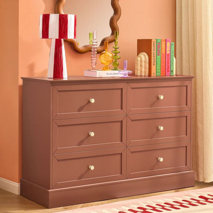 DUS-CC2-02849 Grade-C1 Dusk Ruby 6 Drawer Chest - Terracotta RRP £239.00