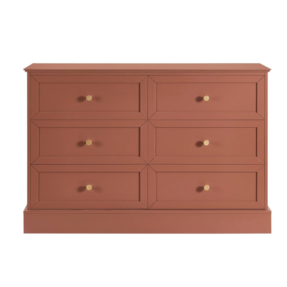 DUS-CC2-02849 Grade-C1 Dusk Ruby 6 Drawer Chest - Terracotta RRP £239.00