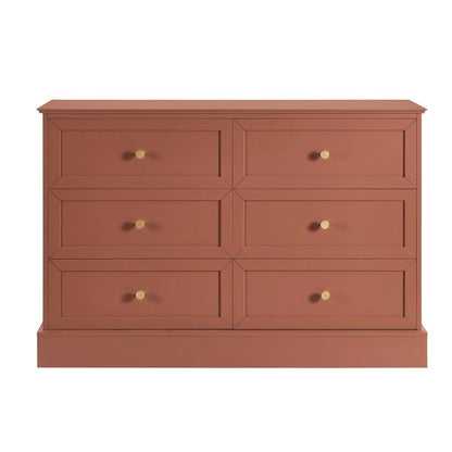 DUS-CC2-02849 Grade-C1 Dusk Ruby 6 Drawer Chest - Terracotta RRP £239.00