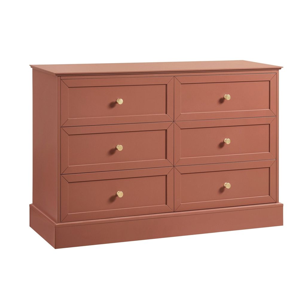 DUS-CC2-02849 Grade-C1 Dusk Ruby 6 Drawer Chest - Terracotta RRP £239.00