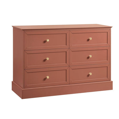 DUS-CC2-02849 Grade-C1 Dusk Ruby 6 Drawer Chest - Terracotta RRP £239.00