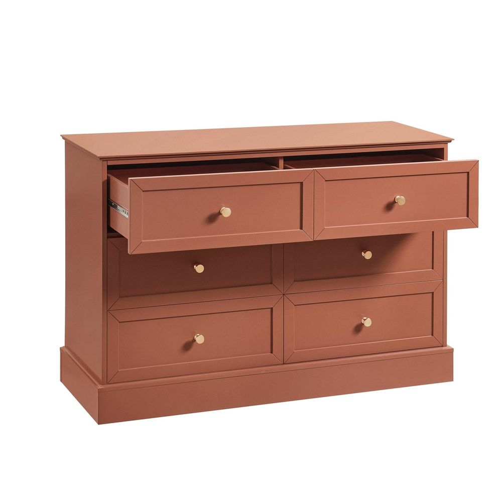 DUS-CC2-02849 Grade-C1 Dusk Ruby 6 Drawer Chest - Terracotta RRP £239.00