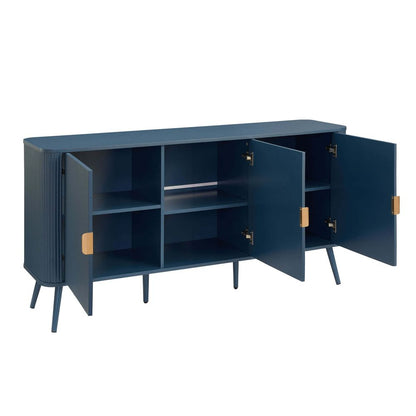 DUS-CC2-02936 Grade-C1 Dusk Hattie 3 Door Sideboard - Teal RRP £251.00